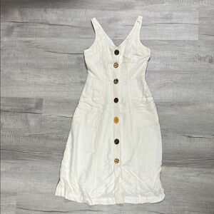 Anthropologie Elegant cream Button-Down Dress 2